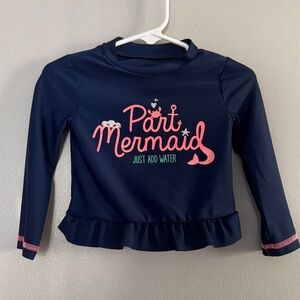Navy Blue Kids Swim Top - Part Mermaid